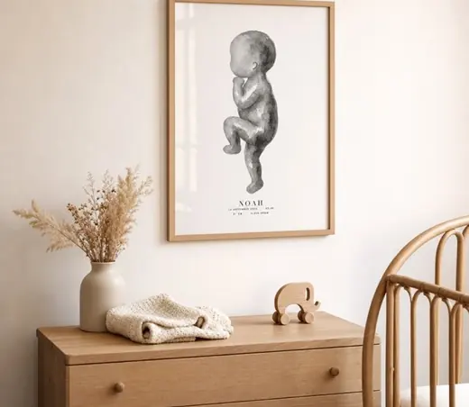 Affiche de naissance dans un intérieur — image d’inspiration