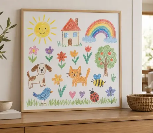 Affiche dessin d’enfant — exemple de personnalisation