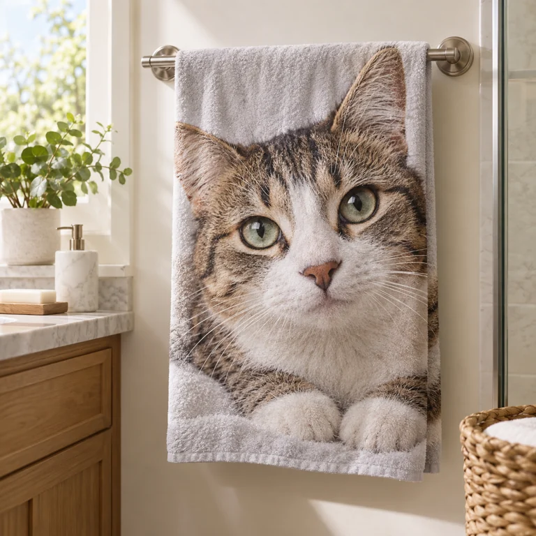 Serviette photo — exemple de personnalisation